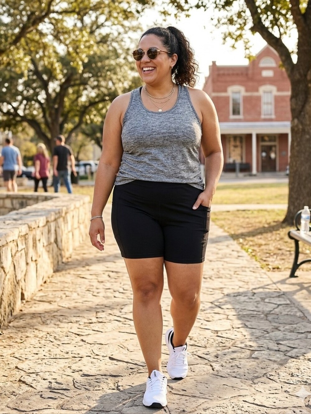 Danskin Black Bike Shorts with Side Pockets